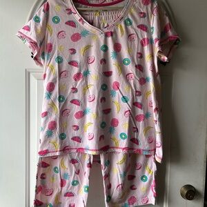 Fruit Print Pajama Set - Pink